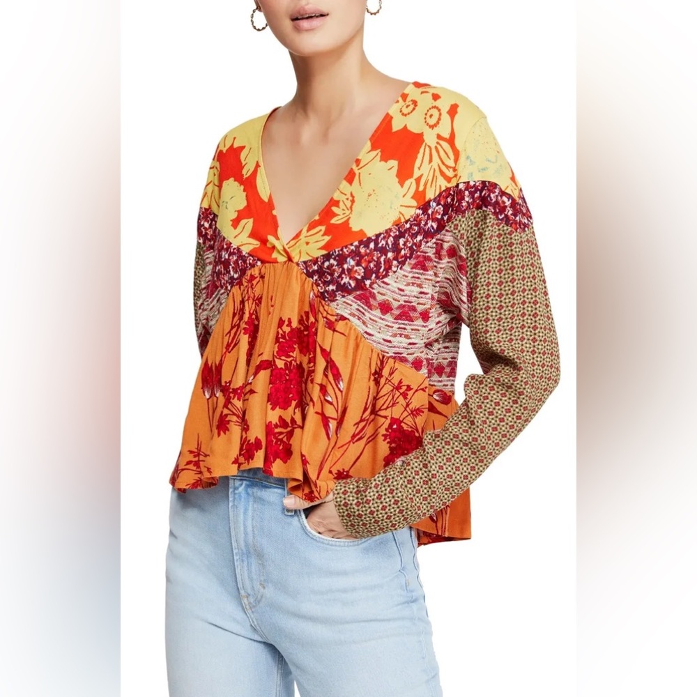 Free People Aloha State of Mind Blouse Top SIZE XS